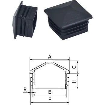 Příslušenství pro plot Plastová krytka se stříškou 25x25mm - různé barvy Barva: Černá