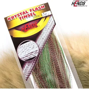 Umělá nástraha HENDS KRYSTAL FLASH TINSEL - ZELENÁ - HNĚDÁ - SV. ZLATÁ