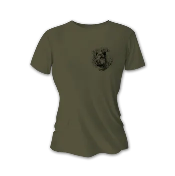 Dámské tričko Dámské lovecké tričko TETRAO divočák malý - zelené XS
