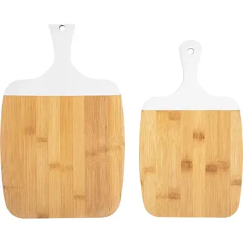 Kuchyňské prkénko Sada krájecích prkének Gourmet bambus s bílým okrajem Present Time (Barva-bílá)