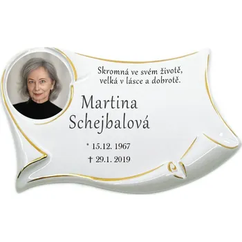 Smuteční dekorace Foto na hrob - Pergamen oválek 17x13cm