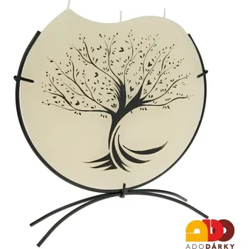 Svíčka Svíčka 3 knoty Strom + kovový stojánek (Ručně malovaná svíčka s obrázkem )