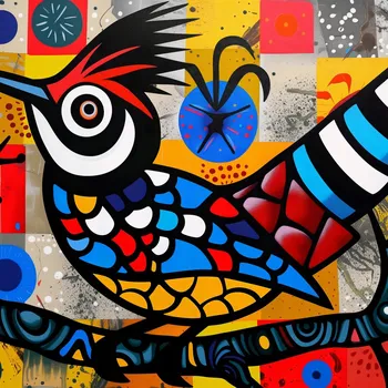 Plakát Plakát Pták Ležící na Zádech bez rámu 70 x 70 cm