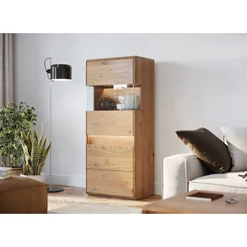 Knihovna Masivní dubová vitrína s podsvícením