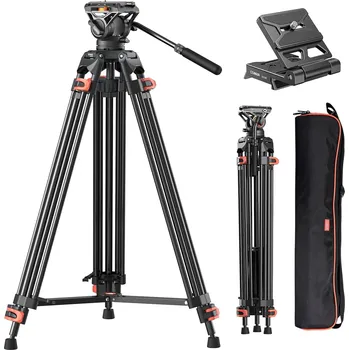 Stativ COMAN ALU Fluidní Videostativ až 186cm do 15kg pro natáčení na výšku i na šířku - 2 Manfrotto destičky