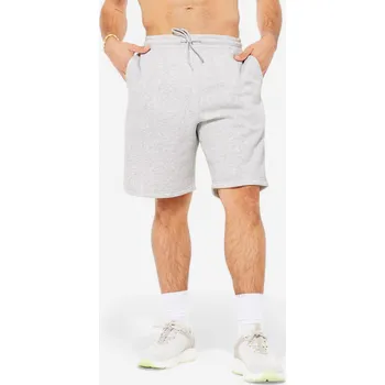 Pánské kraťasy DOMYOS Pánské fitness meltonové kraťasy s kapsami L ŠEDÁ