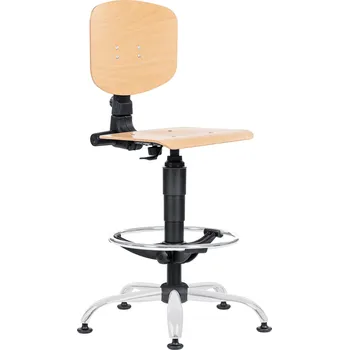 Dílenská židle 1290 L MEK, překližka, nastavitelný úhel opěráku 150 kg