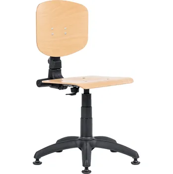 Dílenská židle 1290 L NOR, překližka, pevný úhel opěráku, 150 kg