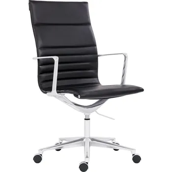 Luxusní designové křeslo Sophia z pravé kůže a leštěnými područkami