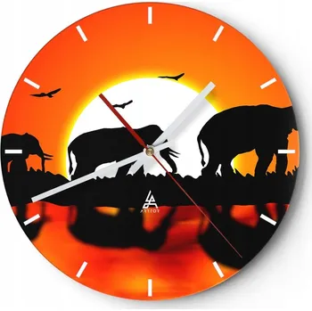 Hodiny Nástěnné hodiny do kuchyně 30x30 Zvířata Skleněné hodiny do obýváku Tiché