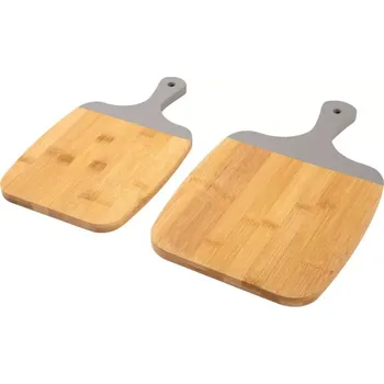 Kuchyňské prkénko Sada krájecích prkének Gourmet bambus s šedým okrajem Present Time (Barva-šedá)