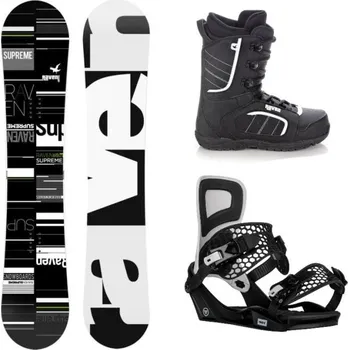 Snowboard Raven Supreme black/green snowboard + Raven Fastec FT360 black vázání + Raven Target obuv 157 cm + S (EU 35-40) + DÁREK + Doprava ZDARMA