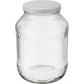 Sklenice VELKÁ ZAVAŘOVACÍ SKLENICE S KOVOVÝM uzávěrem 2,5 L na zavařeniny houba zelí paprika