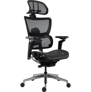 Fiero černá celosíťovaná ergonomická židle s 4D područkami, 150 kg