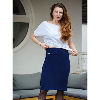 Dámská sukně Pouzdrová sukně navy modrá zateplená Velikost: M