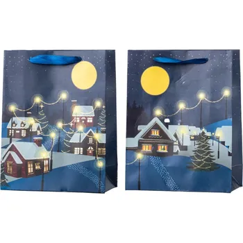 Dárková taška Dárková taška Vesnice ve vánočním čase 18cm x 23cm