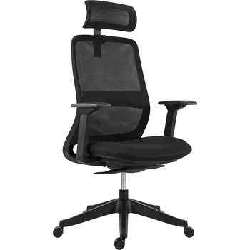 Síťovaná kancelářská židle Sonia s podhlavníkem, černá