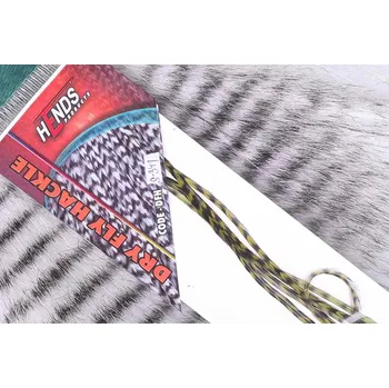 Umělá nástraha HENDS DRY FLY HACKLE - GRIZZLY OLIVE DFH341 Velikost: L - hook 8-10