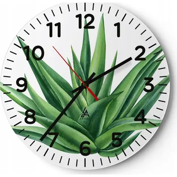 Hodiny Kuchyňské nástěnné hodiny 30x30 Rostlina Moderní skleněné hodiny do obýváku Tiché