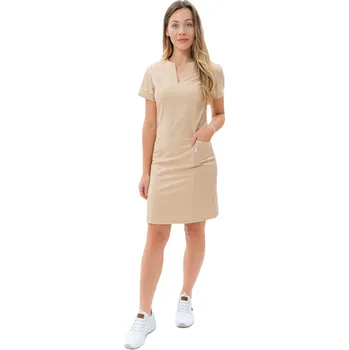 Zdravotnický oděv Perlička® Zdravotnické šaty Mia SATTÉ® Cappuccino Barva: Cappucino, Velikost: XXS