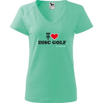 Dámské tričko ARTIS Tričko Artis I Love Discgolf - mátová XS