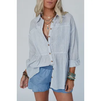 Dámská košile OMG Dámská košile s dlouhým rukávem Tomaring nebesky modrá S