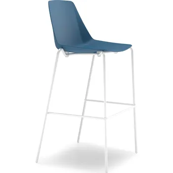 Jídelní židle Com barová – moderní, stohovatelná židle s ocelovou konstrukcí, plast