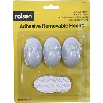 Věšák Samolepící plastový háček 3 ks 61316