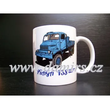 Hrnek s motivem Praga V3S modr.