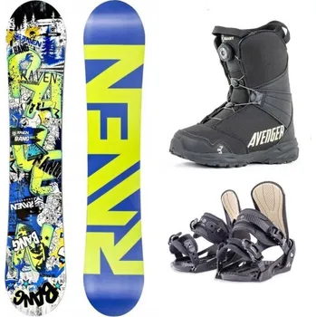Snowboarding Raven Bang junior mini snowboard + Beany Junior vázání + Beany Avenger BS boty 100 cm + XS - EU 32-35 + DÁREK + Doprava ZDARMA