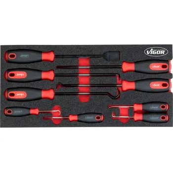 Háky a vypichováky 9 dílů ve výplni do dílenského vozíku VIGOR - V5070