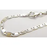 Klenoty Budín Dámský zlatý gravírovaný řetízek z bílého zlata žiletka 50cm 585/3,80gr 3090205 (Klenoty Budín Dámský zlatý gravírovaný řetízek z bílého zlata žiletka 50cm 585/3,80gr 3090205)