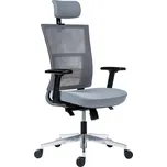 Kancelářská židle Next šedá s prošívaným čalouněním a síťovinou