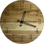 Dřevěné hodiny na zeď LYRA | jasan s frézováním