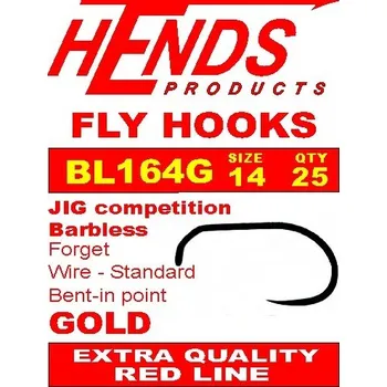 Rybářský háček HENDS BL 164G - bez zp.hrotu GOLD Velikost: 16, Balení: 25 ks