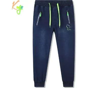Chlapecké kalhoty Chlapecké riflové tepláky - kalhoty zateplené Kugo FK0356 modré