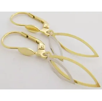 Náušnice Klenoty Budín Zlaté visací náušnice z bílého a žlutého zlata 585/1,79gr 231040991 (Klenoty Budín Zlaté visací náušnice z bílého a žlutého zlata 585/1,79gr 231040991)