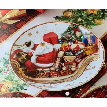Porcelánový tác na cukroví CHRISTMAS 30cm BRANDANI (barva - bílá s motivem)