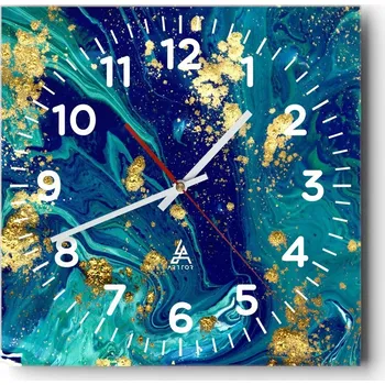 Hodiny Kuchyňské nástěnné hodiny 30x30 Abstrakce Skleněné hodiny do obýváku Moderní Tiché