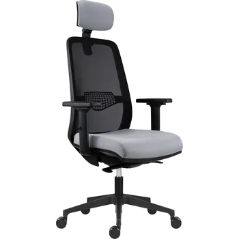 Kancelářská židle Tullio SL s podhlavníkem a bederní opěrkou, 150 kg