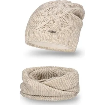 Čepice Pamami Dámský set čepice a šály Magerot béžová One size