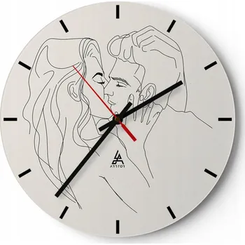 Hodiny Nástěnné hodiny do kuchyně 30x30 Grafika Skleněné hodiny do obýváku Loft Tiché