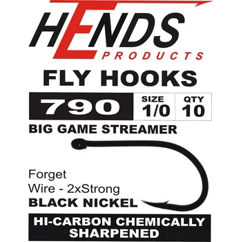 Rybářský háček HENDS 790 černý nikl Velikost: 2/0