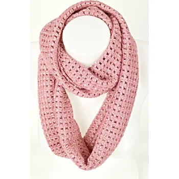 Šála UNI Tunelová šála pletená barevná Barva: starorůžová