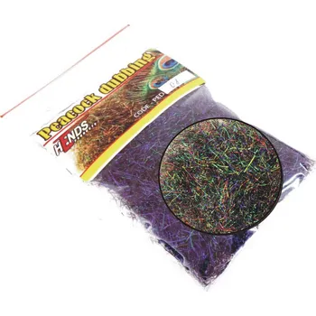 Umělá nástraha HENDS PEACOCK DUBBING BLACK GREEN / RED - Violet eff. PED05