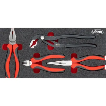 Sada kleští v pěnové výplni, 4 ks, VIGOR - V5633N