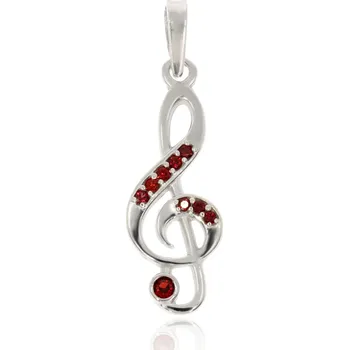 Přívěsek Granát Turnov Houslový klíč český granát