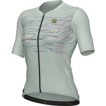 cyklistický dres ALÉ Cyklistický dres s krátkým rukávem - PR-E MEGABYTE - světle zelená