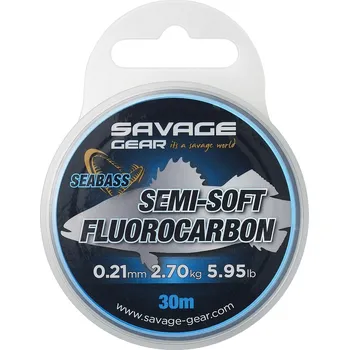 Savage Gear Fluorocarbon Semi Soft Seabass Clear 30 m - 0,39 mm 8,04 kg