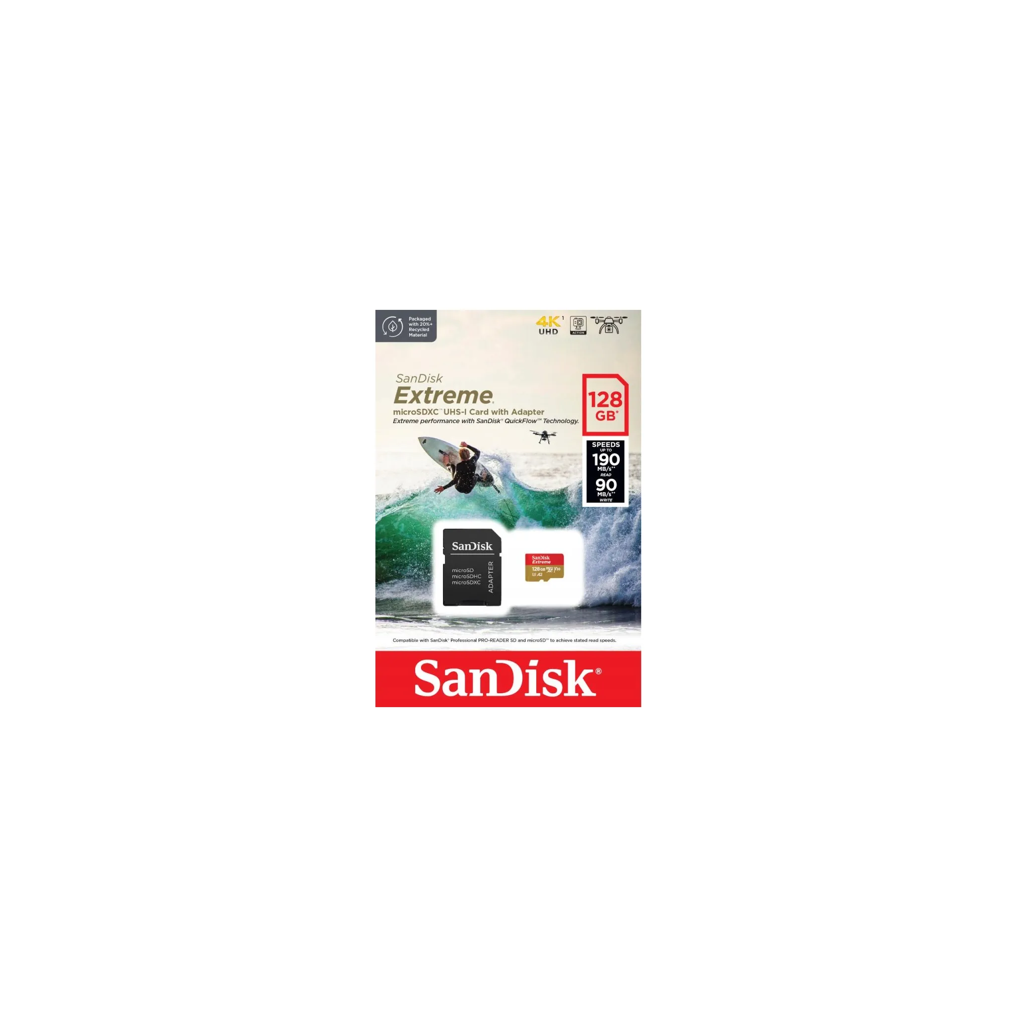 Fotografie 11 - Paměťová karta SanDisk Extreme microSDXC 128 GB UHS-I U3 V30 SDSQXAA-128G-GN6MA + SD adaptér